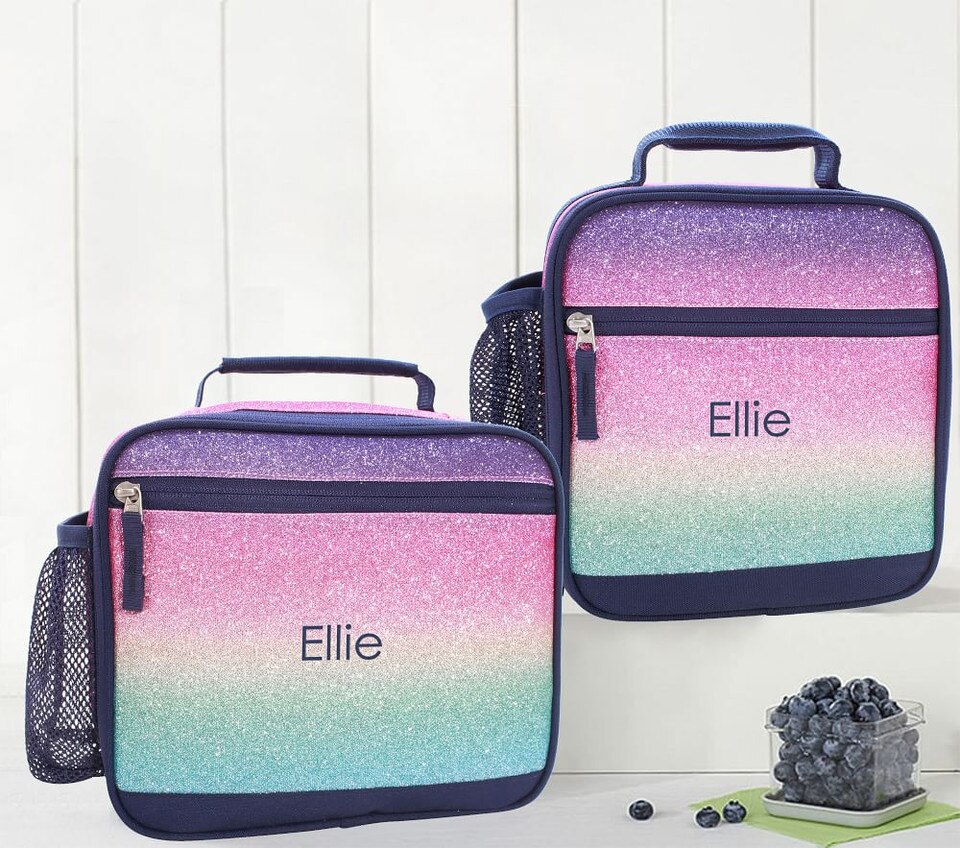 Mackenzie Recycled Rainbow Ombre Sparkle Glitter Lunch Boxes Pottery Barn Kids Australia